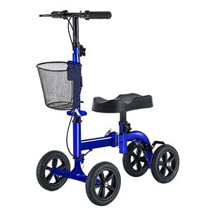 lot 60712 image: RINKMO Knee Scooter, Foldable Knee Scooter Walker Economical Knee Scooters for Foot Injuries Best Crutches Alternative (Blue)