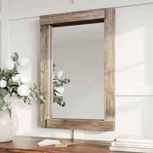 lot 60727 image: Barnyard Designs 24x36 Dark Wood Farmhouse Wall Mirror, Wooden Large Rustic Wall Mirror, Bedroom Mirrors for Wall Decor, Decorative Wood Wall Mirror Living Room or Bathroom Vanity, Brown