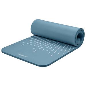 lot 60576 image: Retrospec Solana Yoga Mat 1 Thick wNylon Strap for Men & Women - Non Slip Exercise Mat for Home Yoga, Pilates, Stretching, Floor & Fitness Workouts, Blue Mist