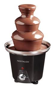 lot 60579 image: Nostalgia 3 Tier Electric Chocolate Fondue Fountain Machine for Parties - Melts Cheese, Queso, Candy, and Liqueur - Dip Strawberries, Apple Wedges, Vegetables, and More - 24-Ounce - Black, Small