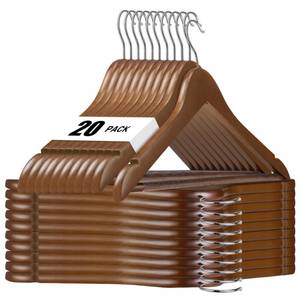 lot 60614 image: HOUSE DAY Premium Wooden Hangers High Grade Coat Hangers Wood Clothes Hangers Smooth Finish Wood Hangers for Closet Heavy Duty Hangers Suit Hangers for Clothes, Walnut, Jacket, Shirt, Tank Top, Dress