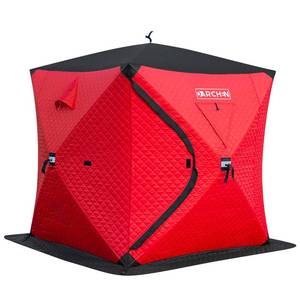 lot 60621 image: DARCHEN Ice Fishing Tent Insulated 3-Layers Thickened Ice Fishing Shelter for 3-4 Person Thermal Ice Fishing Shanty with Insulated Layer for Ice Fishing Winter Fishing Gear & Accessories