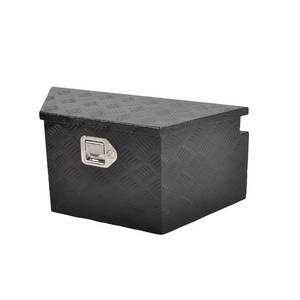 lot 60651 image: FGJQEFG 26 Inch Aluminum Utility Trailer Tongue Tool Box Wide Utility Trailer Tongue Tool Box RV Storage OrganizerTrailer Storage Tool Box With Lock & Keys Black,5 Bar Tread (26X13.3X12)