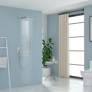 lot 60652 image: Lordear Rain Shower System 10 Inch,Wall Mounted Shower Faucet Set Height Adjustable,Brushed Nickel Finish Stainless Steel Shower Head and Handheld,Sliding Bar,Brass Valve Included