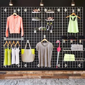 lot 60657 image: 7RiversART Grid Wall Commercial Grade Gridwall Panels �� Heavy Duty Grid Panel for Any Retail Display Wall Grid 2 Width x 5 Height, Black (Pack of 3)