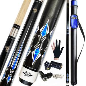 lot 60668 image: Tai ba cues 2-Piece Pool cue Stick  Hard Case, 13mm Tip, 58, Hardwood Canadian Maple Professional Billiard Pool Cue Stick 18,19,20,21,22 Oz Pool Stick (Selectable)-Blue, Black, Red, Gray, Green