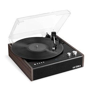 lot 60683 image: Victrola Eastwood 3-Speed Bluetooth Turntable with Built-in Speakers and Dust Cover  Upgraded Turntable Audio Sound  Espresso (VTA-72-ESP)