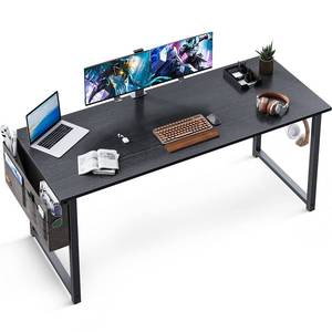 lot 60690 image: ODK Computer Writing Desk 55 inch, Sturdy Home Office Table, Work Desk with A Storage Bag and Headphone Hook, Black