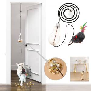 lot 60007 image: BOXTOHEART Interactive Door Hanging Cat Toy for Indoor Cats, Cat Treat Dispenser with A Stimulating Rat Toy for Bored Cats, Mental Stimulation, Healthy Eating (Mouse)