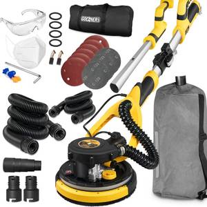 lot 60587 image: Drywall Sander, Electric Drywall Sander with Vacuum, Automatic Dust Removal, 7 Variable Speed, 900-1800RPM, 26�� Power Cord, Labor-Saving Handle and Patented Fixture for Ceiling Sanding, LED Light