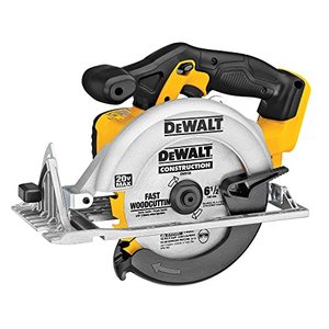 lot 60694 image: DEWALT 20V MAX Circular Saw, 6-12-Inch Blade, 460 MWO Engine, 0-50 Degree Bevel Capability, Bare Tool Only (DCS391B)