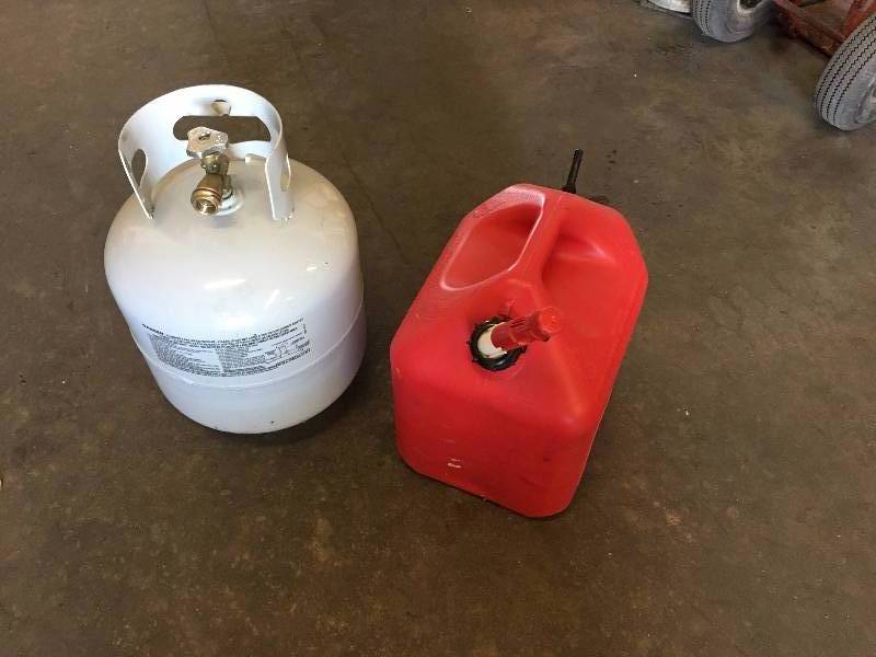 lot 51 image: PROPANE TANK AND GAS CAN