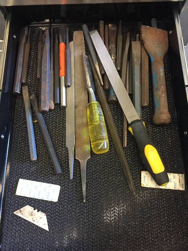 lot 70 image: LOT F CHISELS, FILES AND PUNCHES