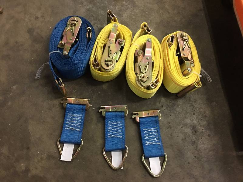 lot 92 image: LOT OF 4 E-TRACK RATCHET STRAPS