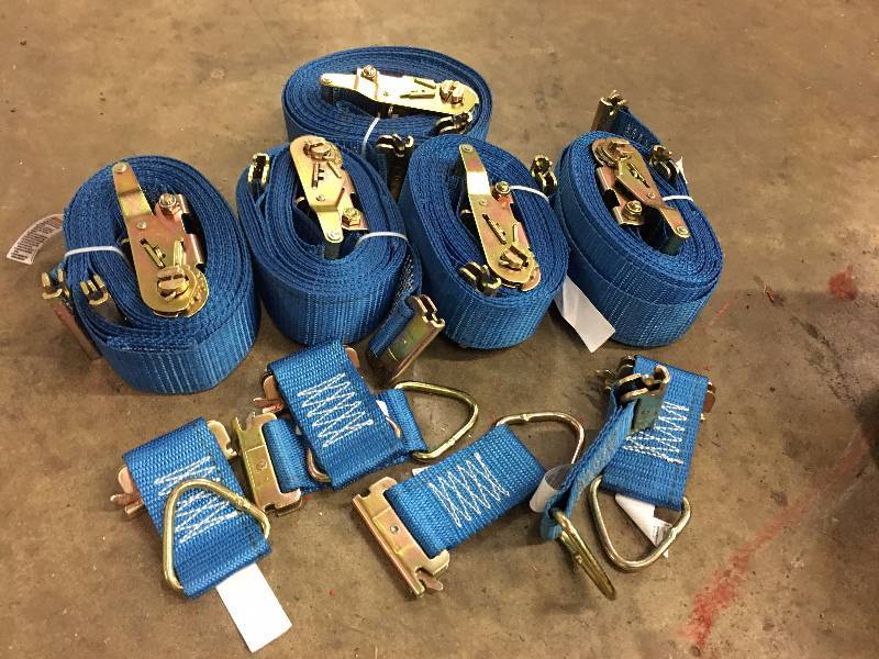 lot 94 image: LOT OF 5 E-TRACK RATCHET STRAPS