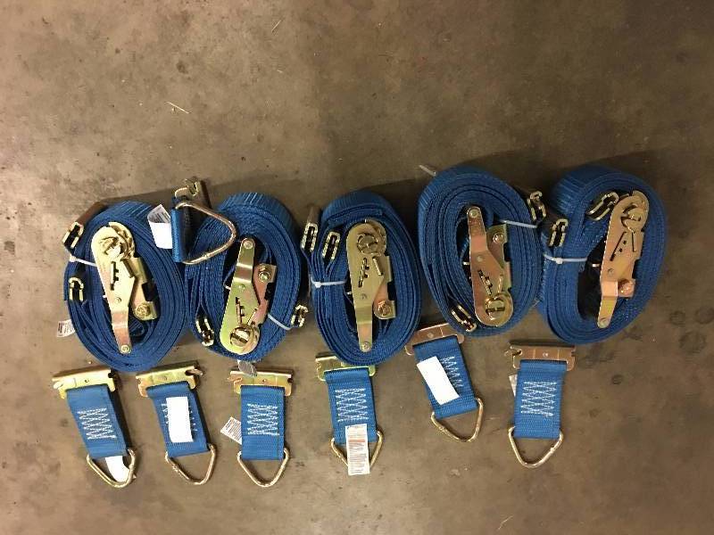 lot 96 image: LOT OF 5 E-TRACK RATCHET STRAPS