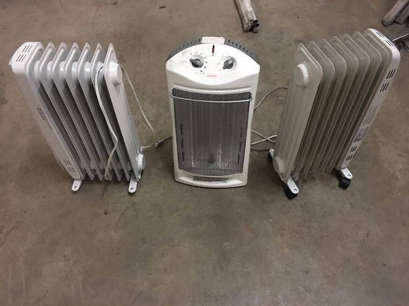 lot 104 image: 3 QTY INDOOR HEATERS  TESTED WORKING