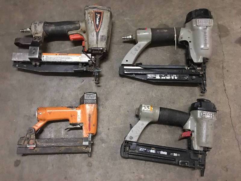 lot 120 image: 4 QTY PNEUMATIC NAIL GUNS