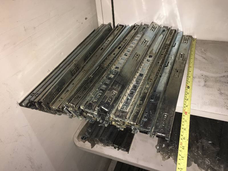 lot 124 image: HUGE LOT OF HEAVY DUTY DRAWER SLIDES