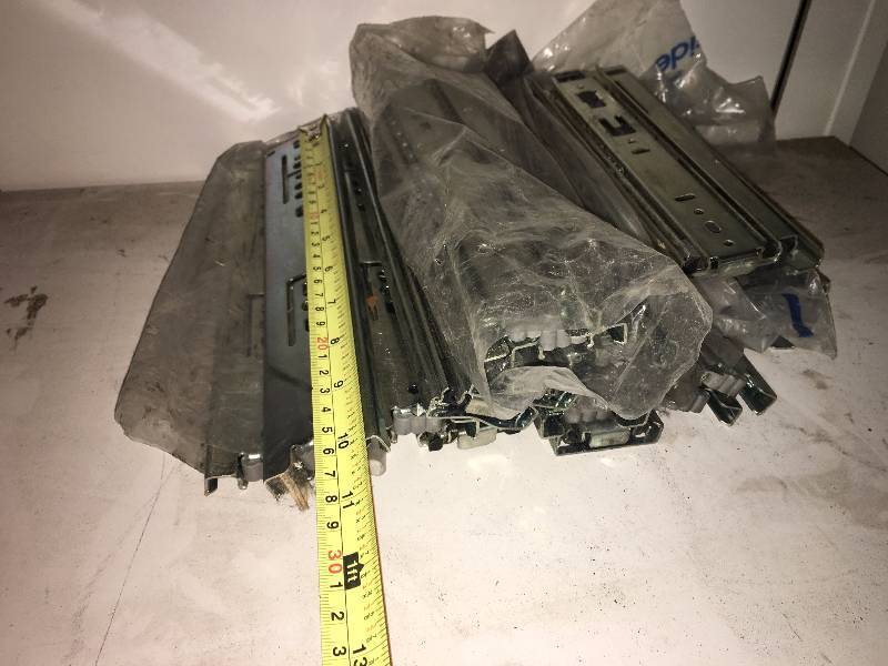 lot 128 image: HUGE LOT OF HEAVY DUTY DRAWER SLIDES
