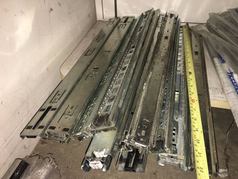 lot 130 image: HUGE LOT OF HEAVY DUTY DRAWER SLIDES