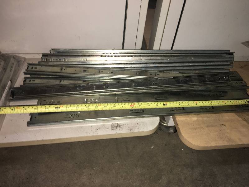 lot 132 image: HUGE LOT OF HEAVY DUTY DRAWER SLIDES