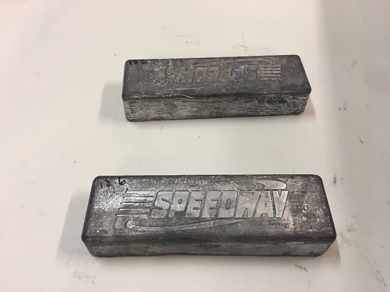 lot 190 image: LOT OF 2 SPEEDWAY LEAD RACE CAR BALLASTS