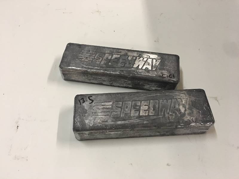 lot 189 image: LOT OF 2 SPEEDWAY LEAD RACE CAR BALLASTS