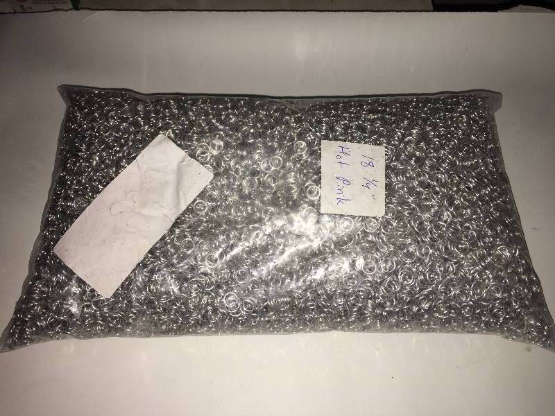 lot 193 image: Very large 5lb bag of 14 18 gauge aluminum jewelry chain mail rings