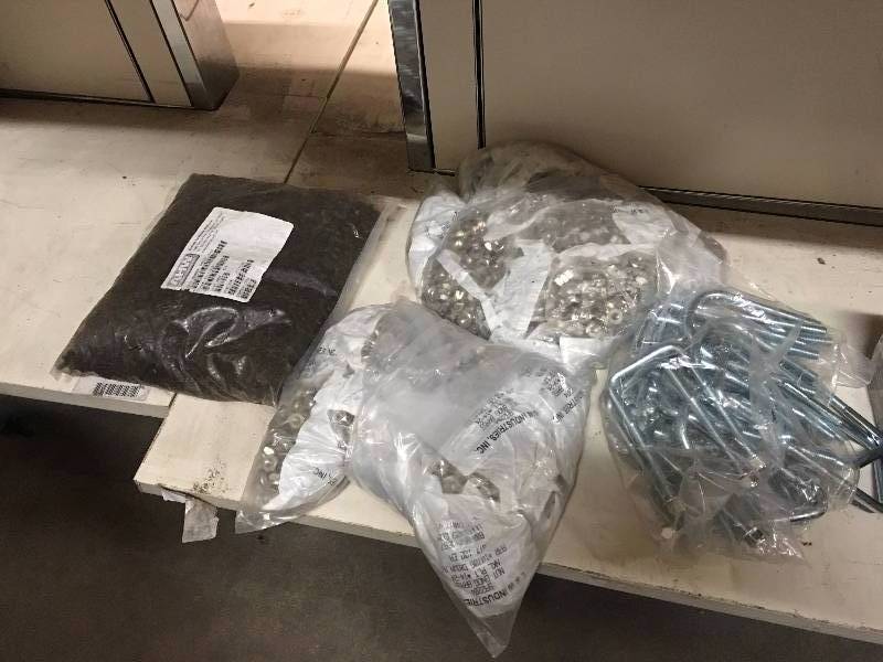 lot 237 image: AIRCRAFT GRADE HARDWARE AND U-BOLTS
