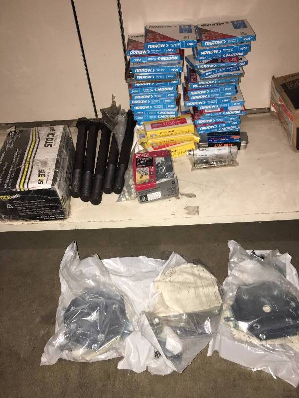 lot 238 image: Lot of Hardware and parts  Large amount of T50 staples