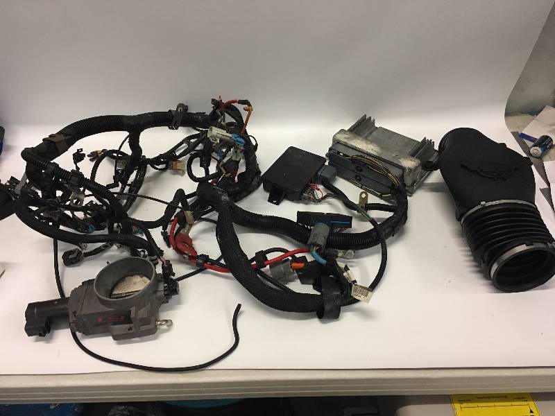 lot 150 image: 2004 LS1 CORVETTE WIRE HARNESS WITH ELECTRIC THROTTLE BODY AND PCM COMPUTER