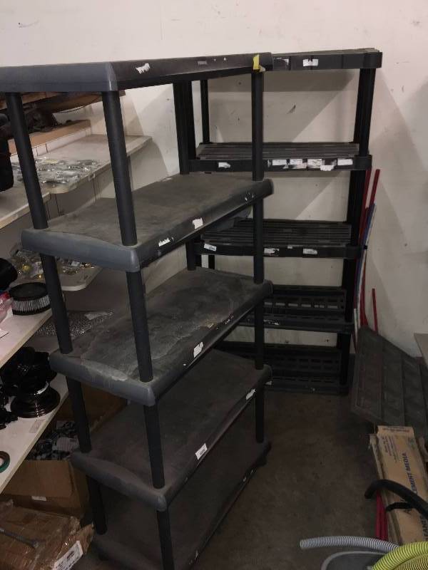 lot 229 image: LOT OF 2 PLASTIC MODULAR SHELVES