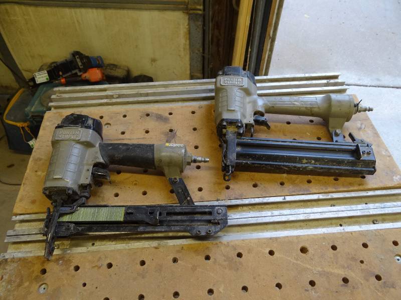 lot 5297 image: Pair Of Porter Cable Pneumatic Fastener Guns