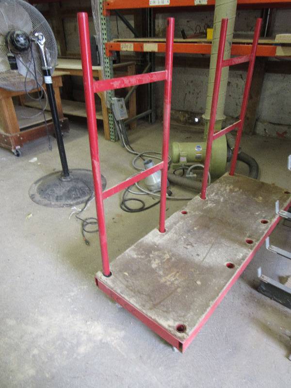 lot 5338 image: Rolling Dry Wall Cart With (2) Side Uprights