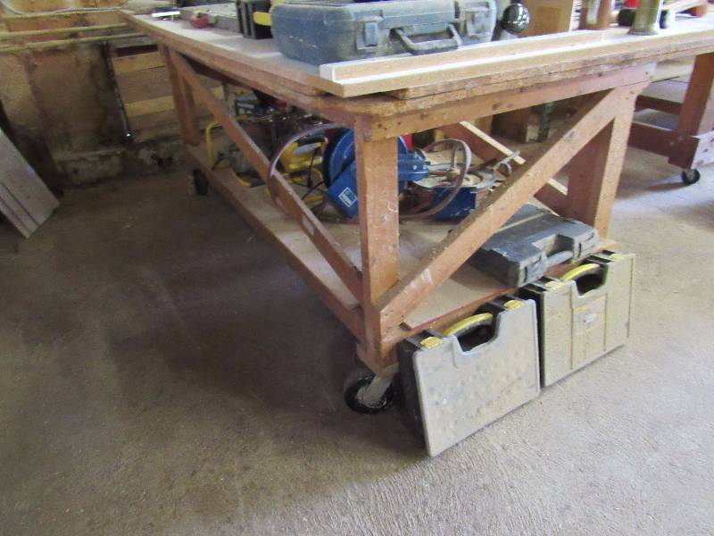 lot 5345 image: 97 X 49 Rolling Work Top Table