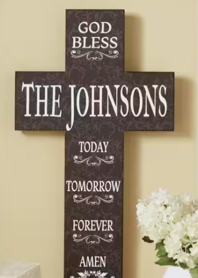 lot 1560 image: Personalized God Bless Family Cross Lot of 2 Retail $55.98 GM120223