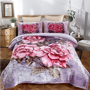 lot 372 image: Sherpa Flannel Blanket Set Retail $99.99 RCY-1