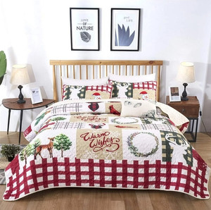 lot 375 image: King Christmas Quilt Set Retail $52.99 RCY-1