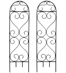 lot 383 image: Set of 2 Scroll Planter Trellis Retail $19.99 RCY-1