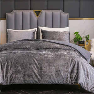 lot 475 image: Queen Size Korean Velvet Comforter Set Retail $61.99 RCY-1