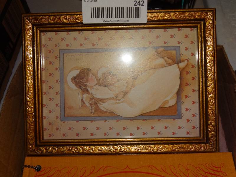 lot 242 image: Wooden box, Picture, Mirror, Guest Register for the john.