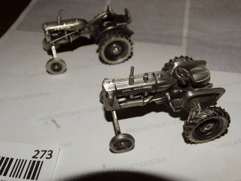 lot 273 image: 2- Small Pewter Allis- Chalmers Tractor.