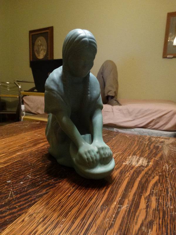 lot 293 image: Van Briggle Pottery Indian woman.
