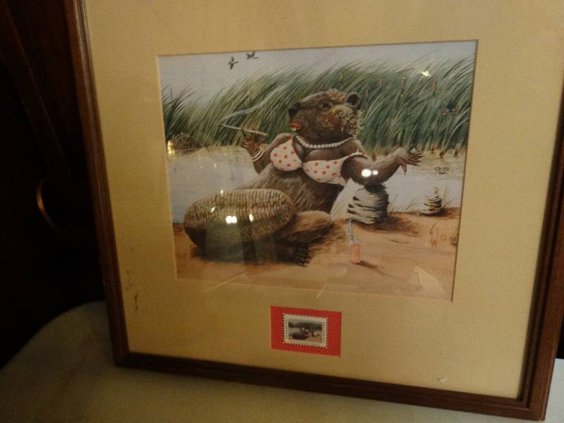 lot 314 image: 1986 Beaver stamp & print.
