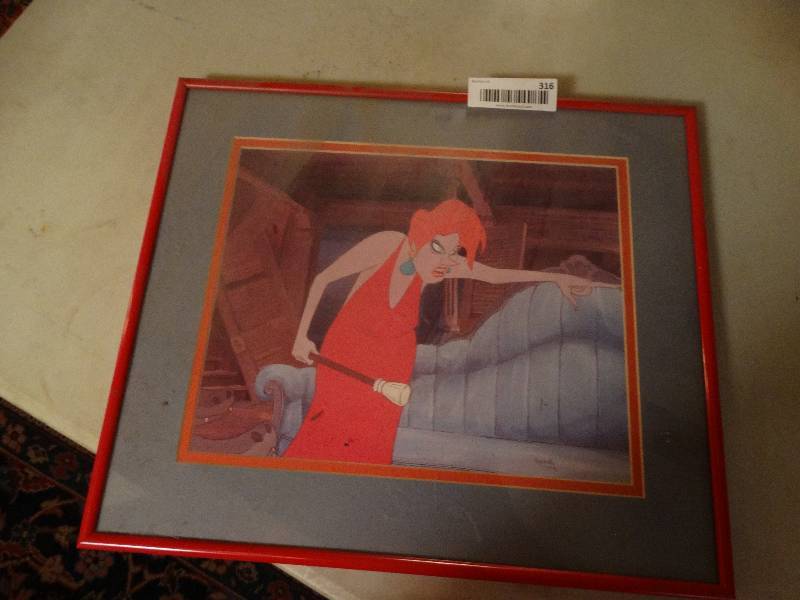 lot 316 image: Framed art madame medusa.