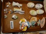 Assorted holiday decor. Easter, Christmas ornaments.