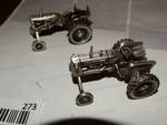 2- Small Pewter Allis- Chalmers Tractor.