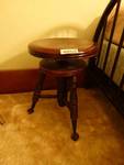 Antique cherry wood piano stool bench.