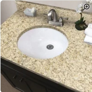 lot 687 image: 37 Quartz Single Vanity Top with Sink Retail $459.00 MIX8423
